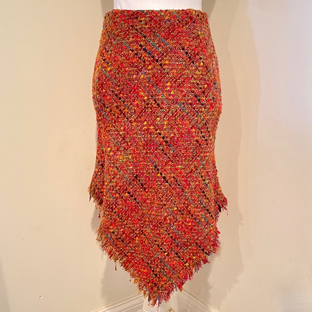 Catherine Malandrino Knit Bouclé Handkerchief Hem Vintage Skirt